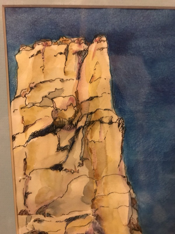 Watercolor O’keeff’s White Place Emma L.Martin 13”X18”.C9pix4details. MAKE OFFER gallery