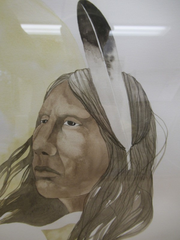 Dyanne Strongbow, Choctaw 1981 Original signed watercolor painting Framed 27x23" gallery