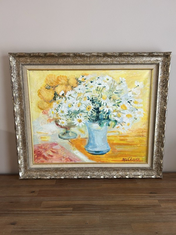 Dimiter Hristoff “Mitko” 1975 Bulgarian Turkish Signed Oil On Canvas Still Life