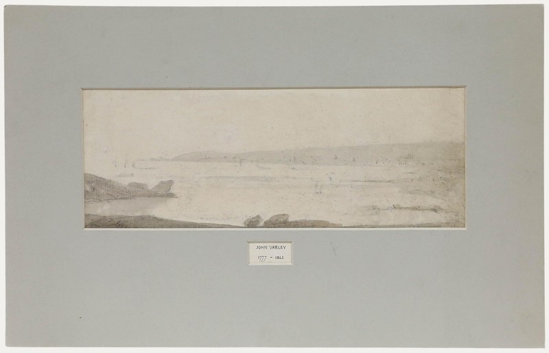 John Varley (1777-1842) – Early 19th Century Watercolour, Hazy Coastal Scene