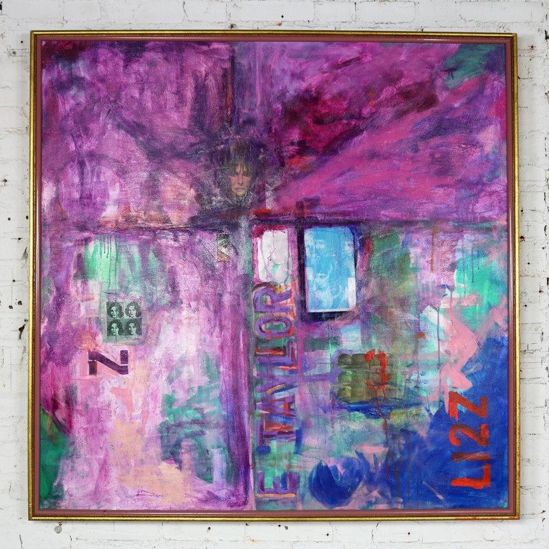 Lizz Mixed Media Acrylic and Collage on Canvas by Ronald Frederick Dockter