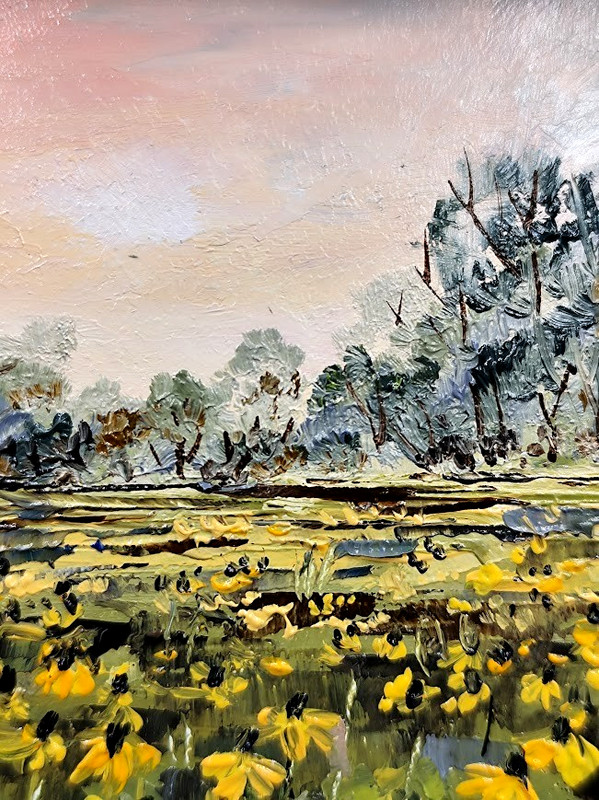 Original Oil Painting 4x6 in Framed Signed Spring Landscape Impasto Art gallery