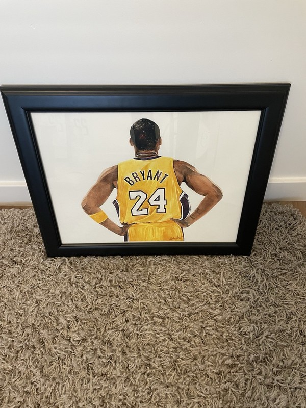 Kobe Bryant #24 Basketball Framed Hand Painted Sports Art
