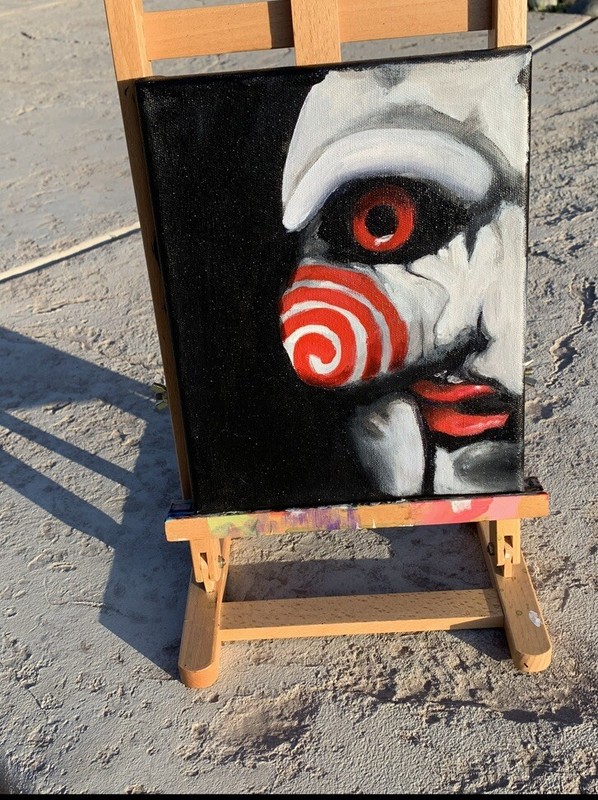 Saw Billy The Puppet Horror Movie 10×8 Pop Art Painting