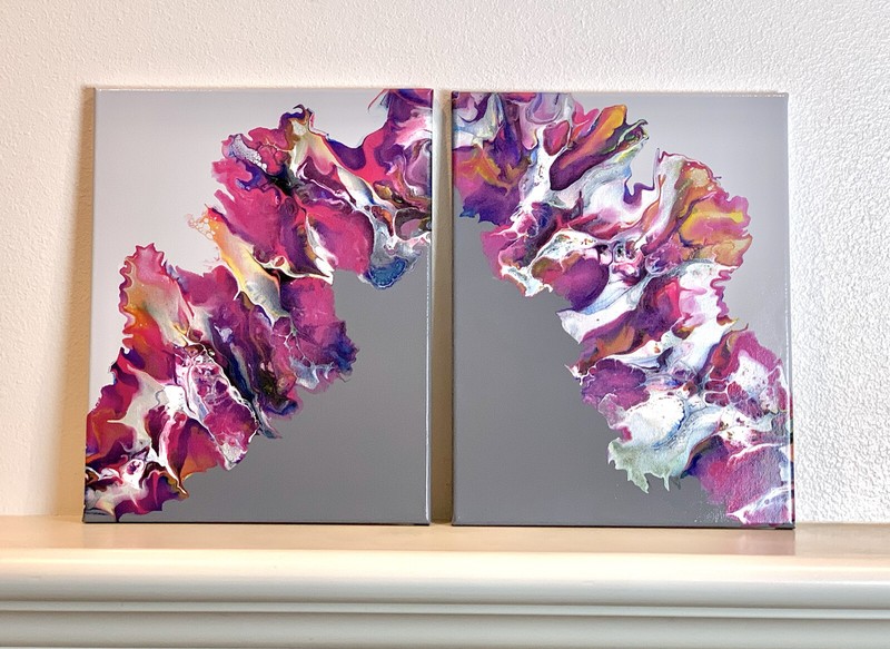 Diptych 2 Piece Set Original Abstract Art Acrylic Painting canvas 11×14”