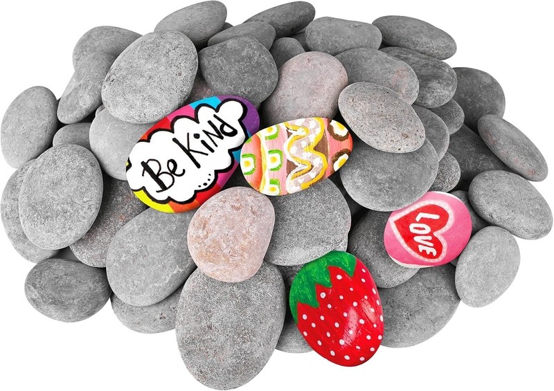Large Flat Painting Stones 100 Pcs gallery