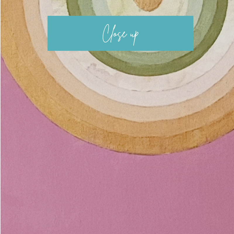 BLISSKA 12x16" Geometric Color Field Canvas Pink with Gold Accent Original Art gallery