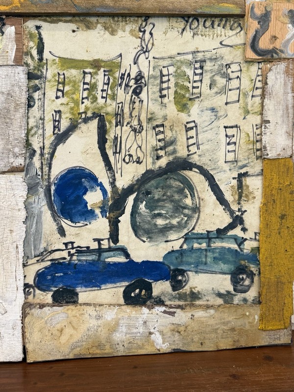 Purvis Young Original Art Urban Art 18” X 16” African American Folk Art Outsider gallery