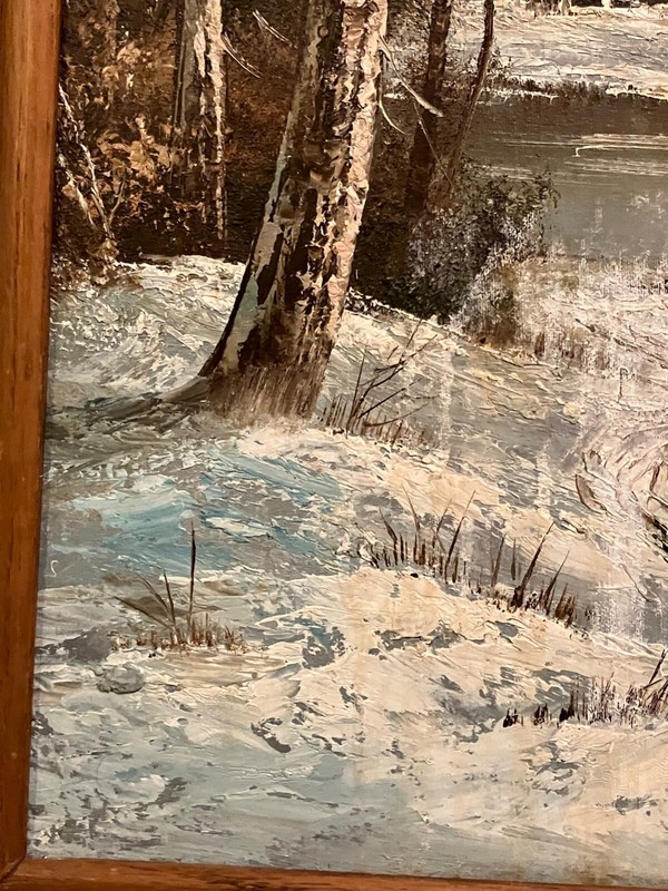 J. Medina oil on convas 24" X 12" Forest Scene Vinter gallery