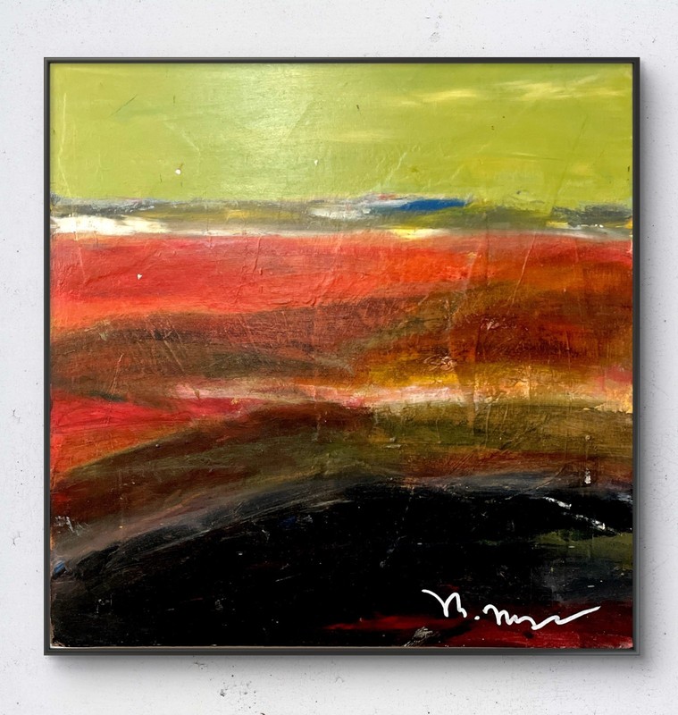 Mary Myers Original Abstract Landscape Painting | 12×12 Acrylic on Wood Panel