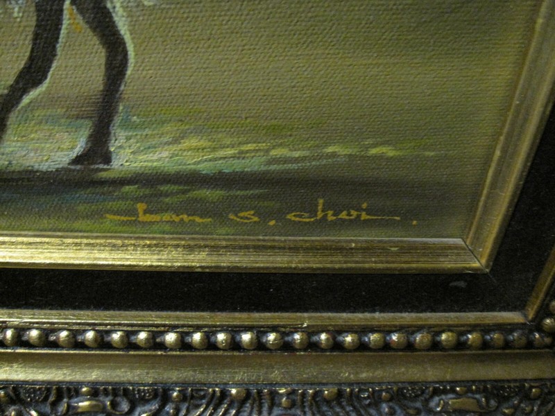 Magnificent Signed Joon S. Choi Original Arab Middle East Oil Painting gallery