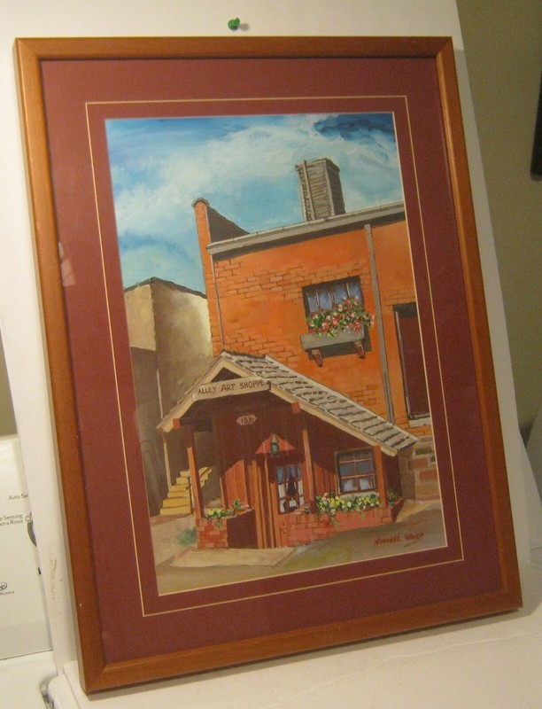 ALLEY ART SHOPPE Acrylic on Canvas Board Painting by NOWELL WARD Pro Matt/Frame