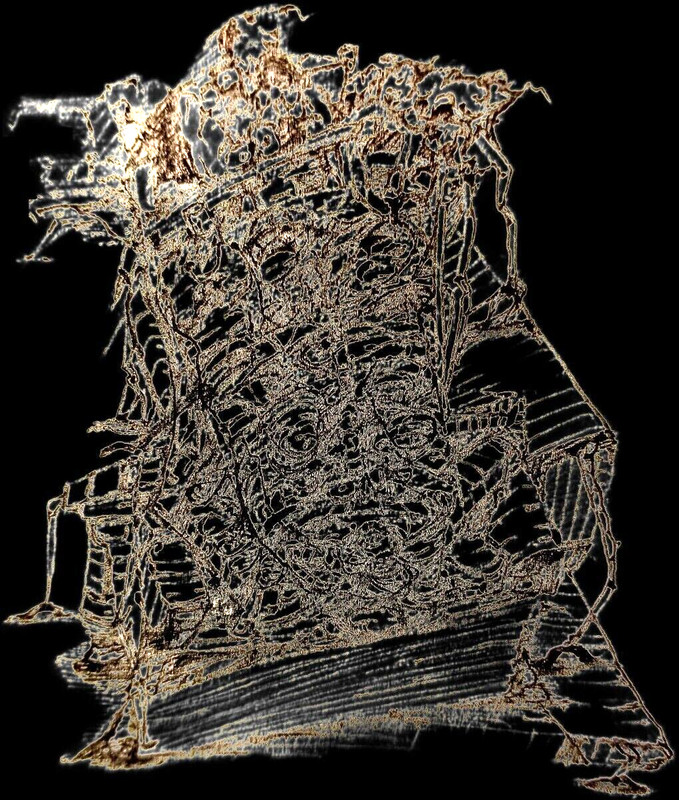 Surrealist, Impressionist, pastel , digi drawing -The Bed