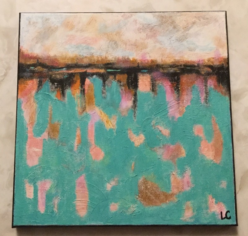 Original Modern 12 x 12″ Abstract Painting Art Acrylic Multi-Color on Canvas