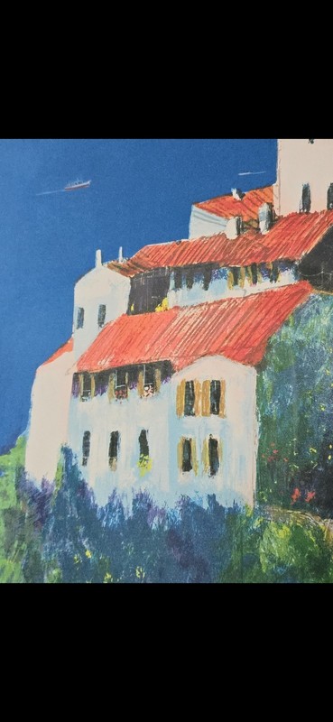 Bill Olendorf "Eze" French Riviera Village Signed AP 15/25 Framed Lithograph gallery