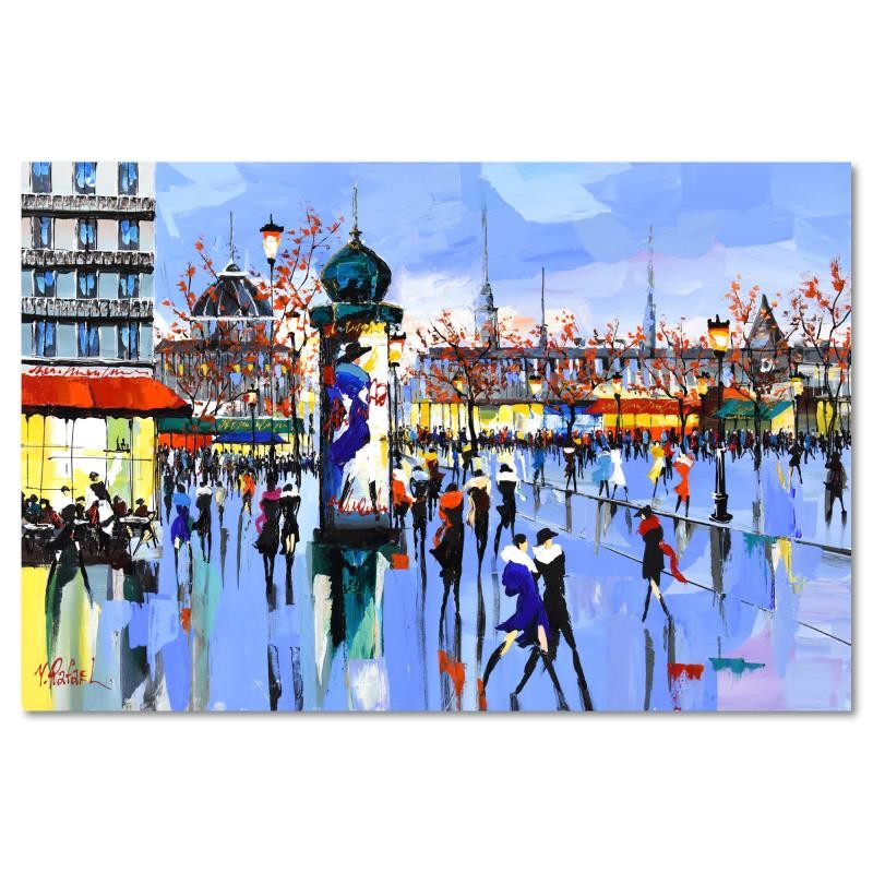 Yana Rafael «Strolling Trough Paris» hand signed original Painting on Canvas