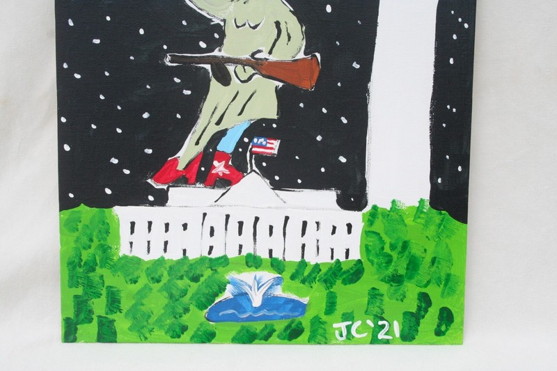 LIBERTY STANDS FOR SECOND AMENDMENT Jr CHARLIE FAST OUTSIDER POLITICAL FOLK ART gallery