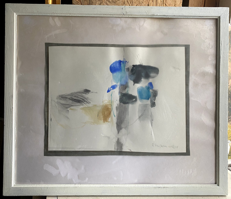 ::AQUARELL 1968 HEINZ KAUFMANN-RACK VERZEICHNET ABSTRAKT KLASSISCH MODERN RAHMEN