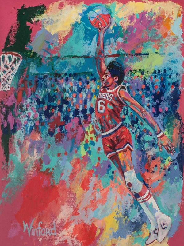 Julius Irving Dr. J SIGNED Premium Giclee Print 40"H X 30"W Was $1,995 Now $495 gallery