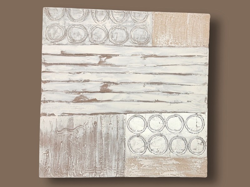 Sarah Brooke »Snowfall B” Abstract Painting 28×28 Canvas Art