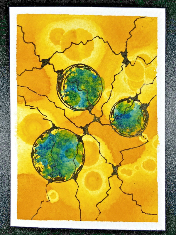 Original ACEO Artwork in Clear Sleeve + Greeting Card – NEUROGRAPHIC ABSTRACT