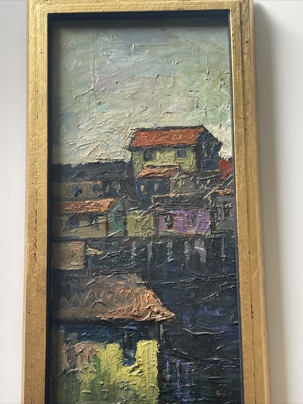 Wong Painting Vintage 1960’s Mid Century Modern Chinese Expressionism Hong Kong gallery