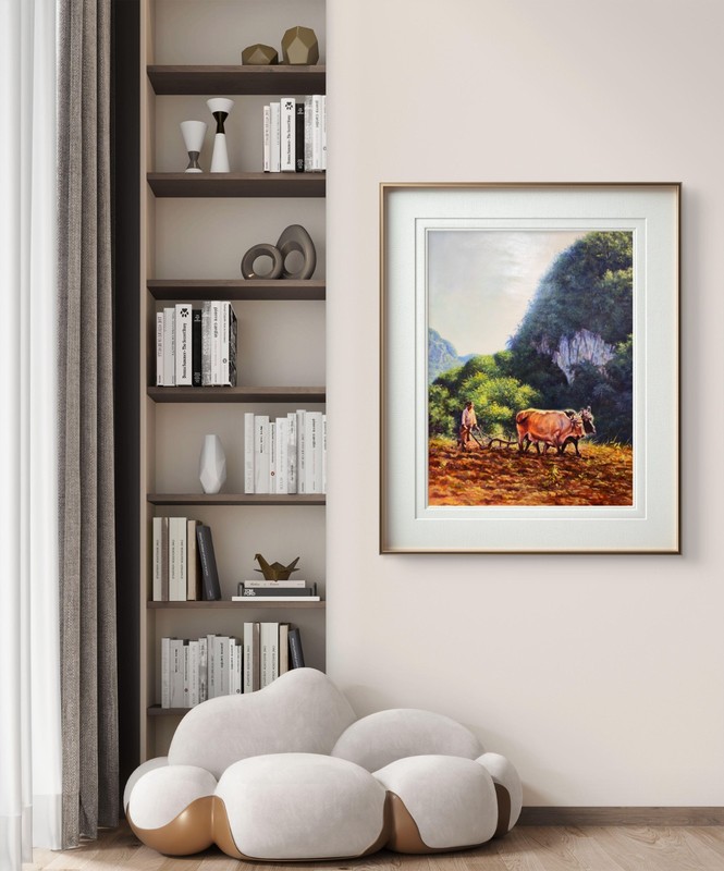 Original painting. Cuban rural landscape. Oil on canvas. 29.5 x 22 inches. gallery