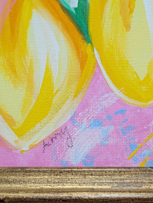 Gold Frame Original 11 X 14 Tropical Lemons Painting On Canvas gallery
