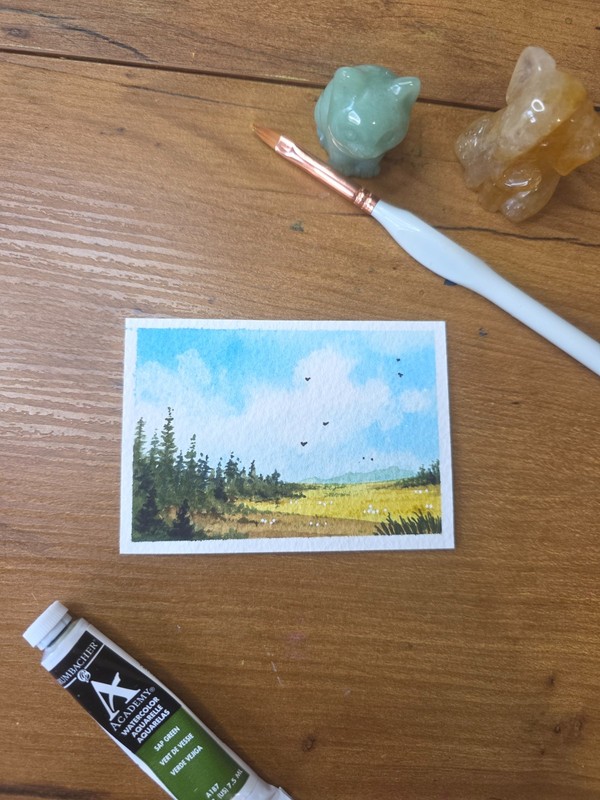 ACEO watercolor painting. Original Landscape gallery