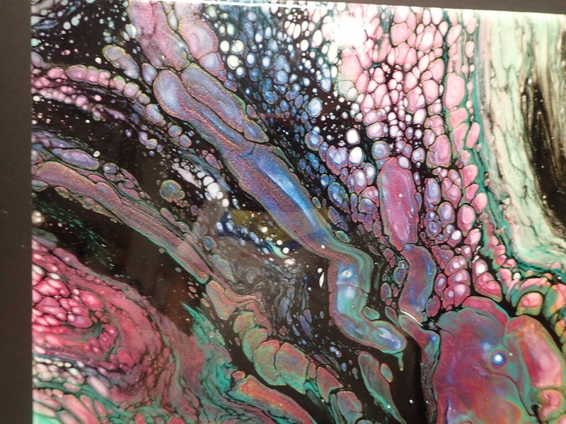 Original Abstract Acrylic Fluid Pour Painting 16x20 Canvas Resin Coated AR2 gallery