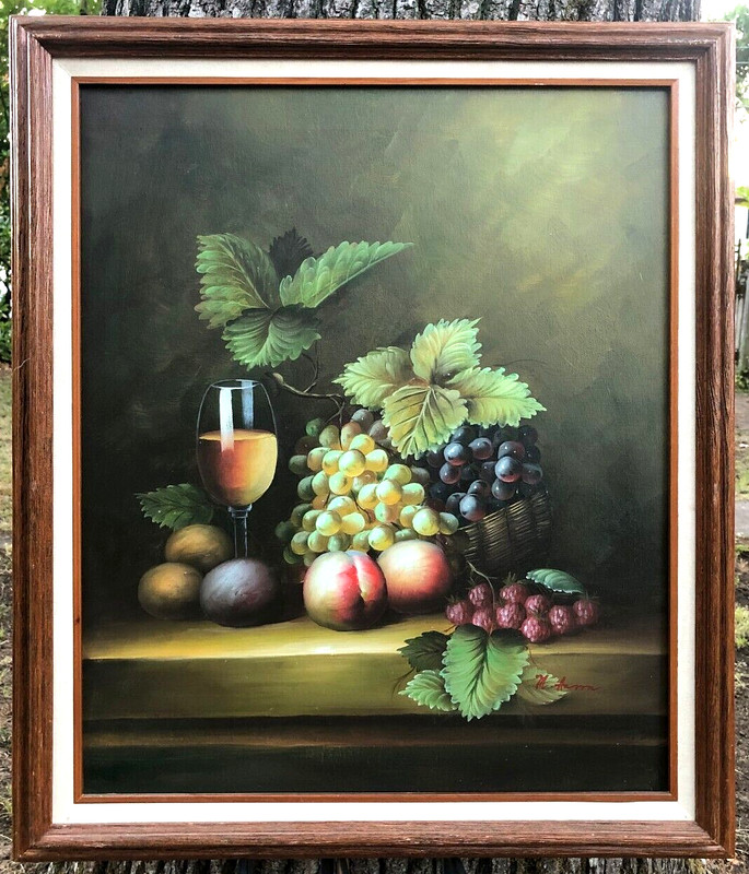 M. Aaron, Original Still Life Oil Painting, Exceptional Details-Color-Condition