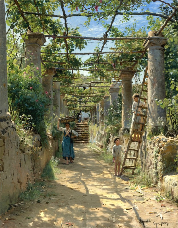 A warm afternoon in Anacapri oil painting Art printed on canvas L2903