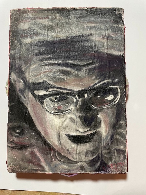 Soft Pastel mixed media painting canvas 5″ x 7″ original art OOAK  paranoia
