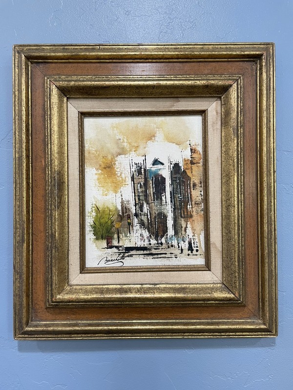 Original Marchello European City Scene Oil Painting On Canvas Framed MCM