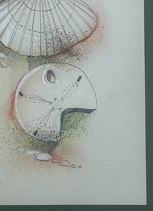 Jerry Seagle, Texas Artist (1941-2016) Watercolor Painting - Seashells gallery