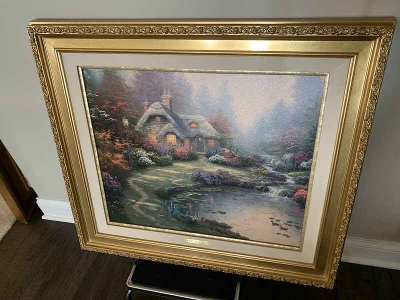 Thomas Kinkade EVERETTE'S COTTAGE RARE LG 32” X 29” Limited Edition 4652/5950 gallery