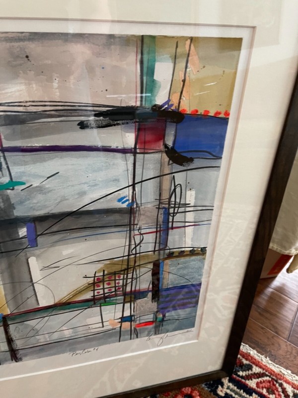 Abstract Modern Gouache Mixed Media Expressionist Painting Titled: Big Color #4 gallery