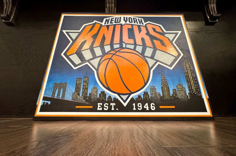 Hand Painted New York Knicks 2026 NBA Champions Wood Sign 30×36 One of a Kind