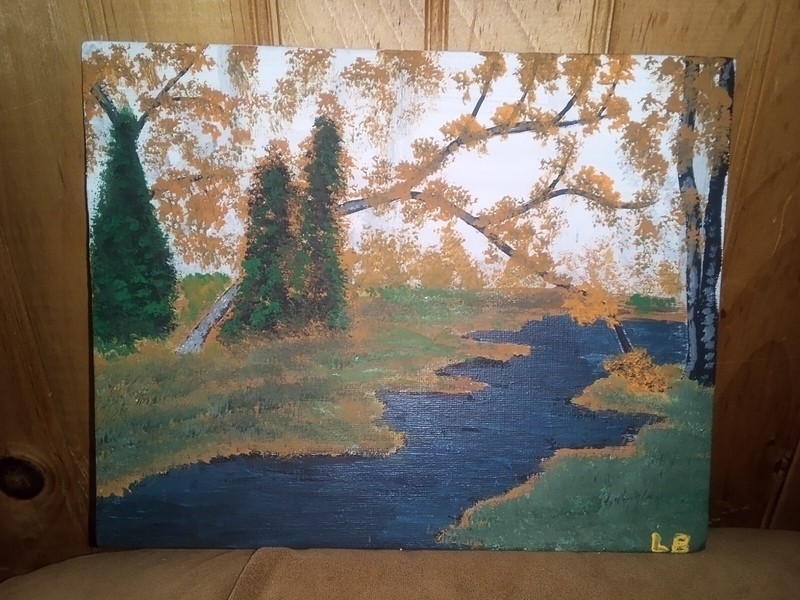 Autumn In The Ozarks 8×10″ Nature Painting Signed By Leland Butler