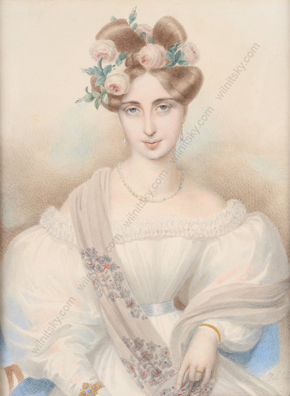 Johann Nepomuk Ender "Caroline v. Henneberg", important watercolor! 1830/35 gallery