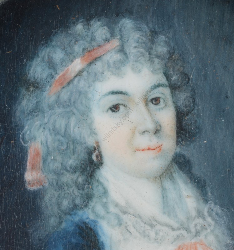 Haslinger (Austrian artist) "Young lady with a garland", miniature, 1790s gallery