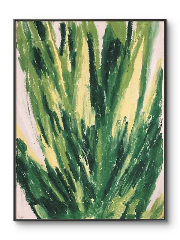 Contemporary Pop Bold Aloe Vera Botanical Plant Original Wall Art 11×14 Canvas