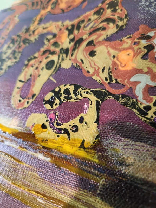 abstract acrylic painting "Leopard Sky" Signed By Leila Irvan canvas original gallery