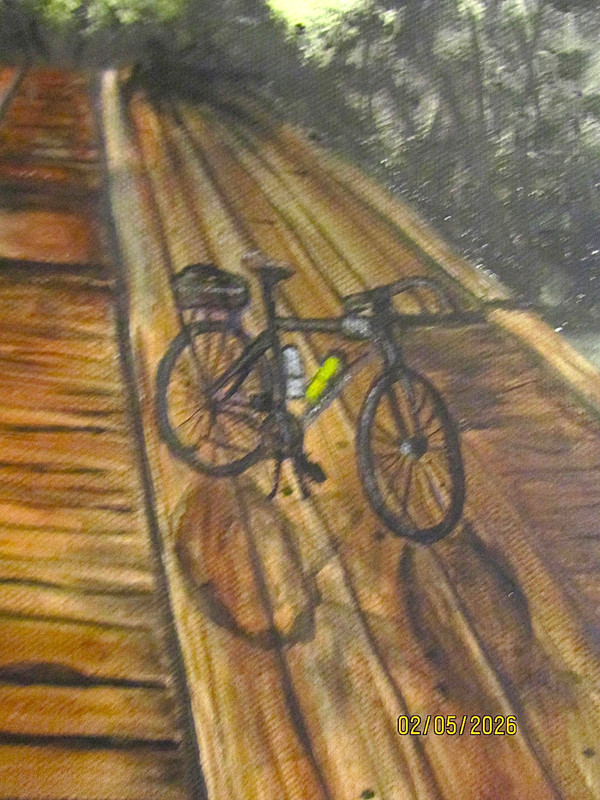LOOKING BACK AT THE DIXIE BRIDGE, 12 X 16 INCH ORIGINAL OIL PAINTING gallery