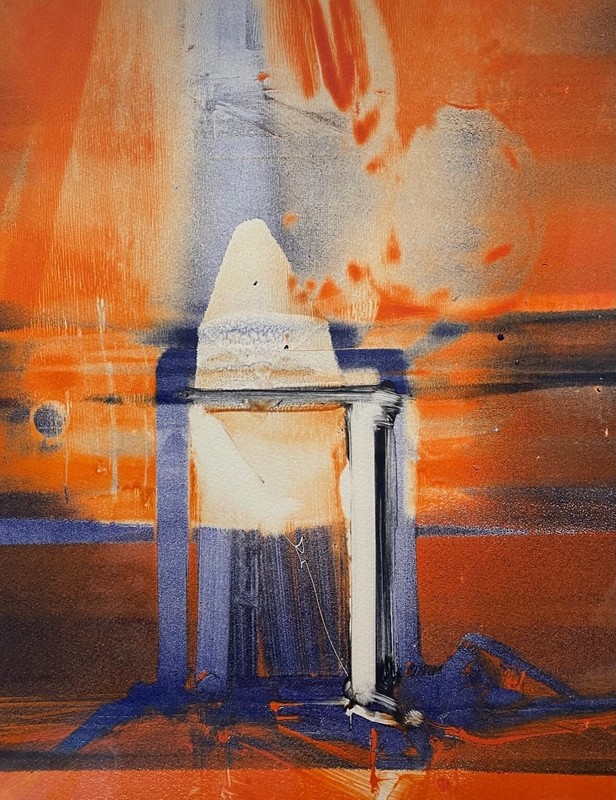 Original SERGIO MOYANO 'Door to A Compassionate Life' ABSTRACT Monotype PAINTING gallery