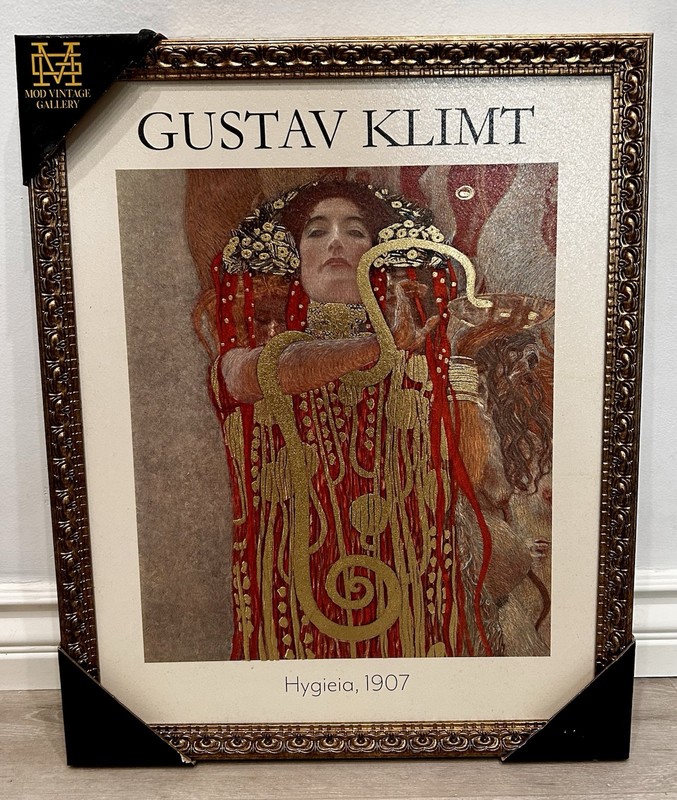 Gustav Klimt “Hygieia” 1907 Mod Vintage Gallery 17.5” X 21.5”