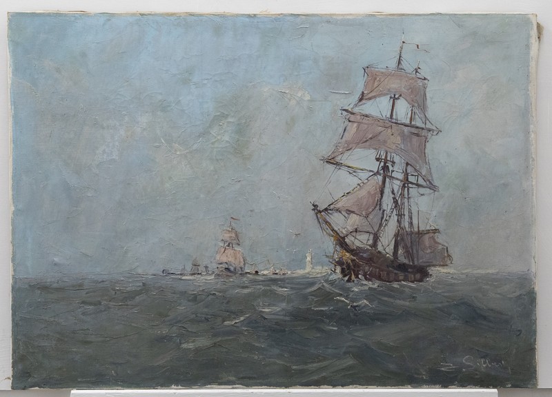 G. Gilbert - Early 20th Century Oil, Leading the Fleet gallery