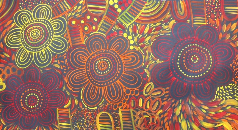 SELINA NUMINA 100 x 60 cm Original Aboriginal Painting. My Country