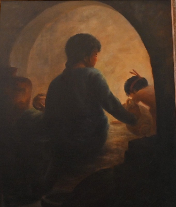 Yvonne M Earp (20th C) ‘The Apprentice’ Large Framed Original Oil- 42 x 34 inch