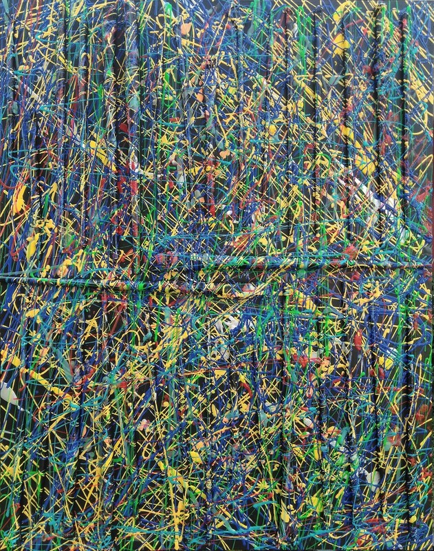 Mix Media Art Painting ORIGINAL 22x28x1.5 by Anthony Saldivar Artist Brushes